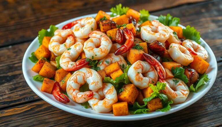 Salade de crevettes et de patates douces